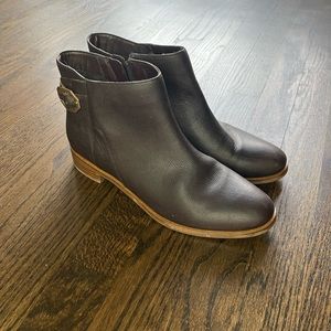 Cole Haan Lilah Buckle Ankle Boot 9.5 Brown Leather